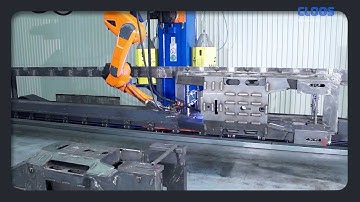 CLOOS - QIROX Robot system for welding components for high-rack storage