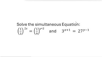 Exponential Equation | Leading to | Simultaneous Equation: Example 1