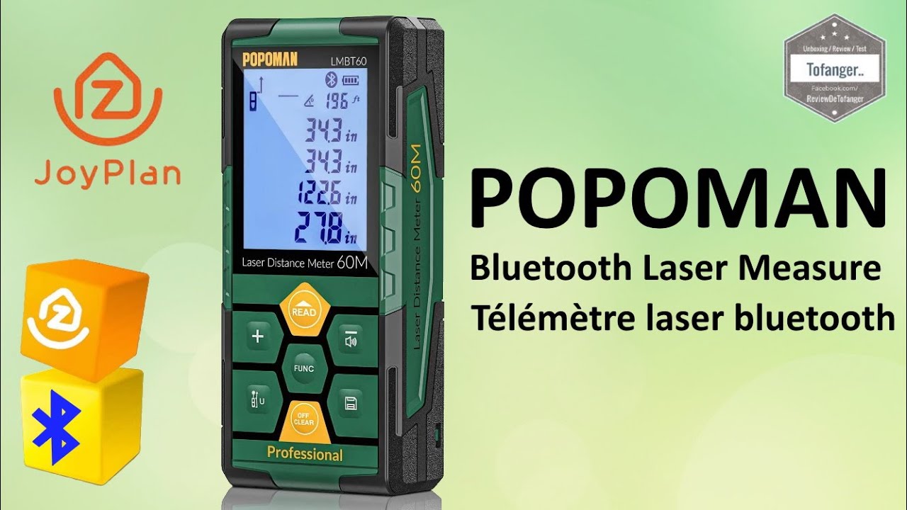 POPOMAN Laser Distance Measure, Rechargeable with Bluetooth, 196ft Las –  TECCPO