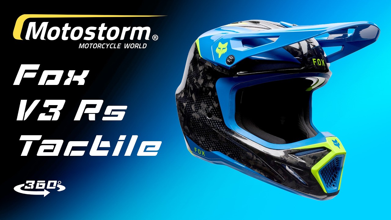 Fox V3 Rs Tactile Helmet Blue | MotoStorm [en]