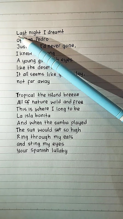 Let's sing and learn English : La Isla Bonita (1) #shorts