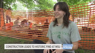 While putting in hammock poles at Michigan State, crews make historic discovery
