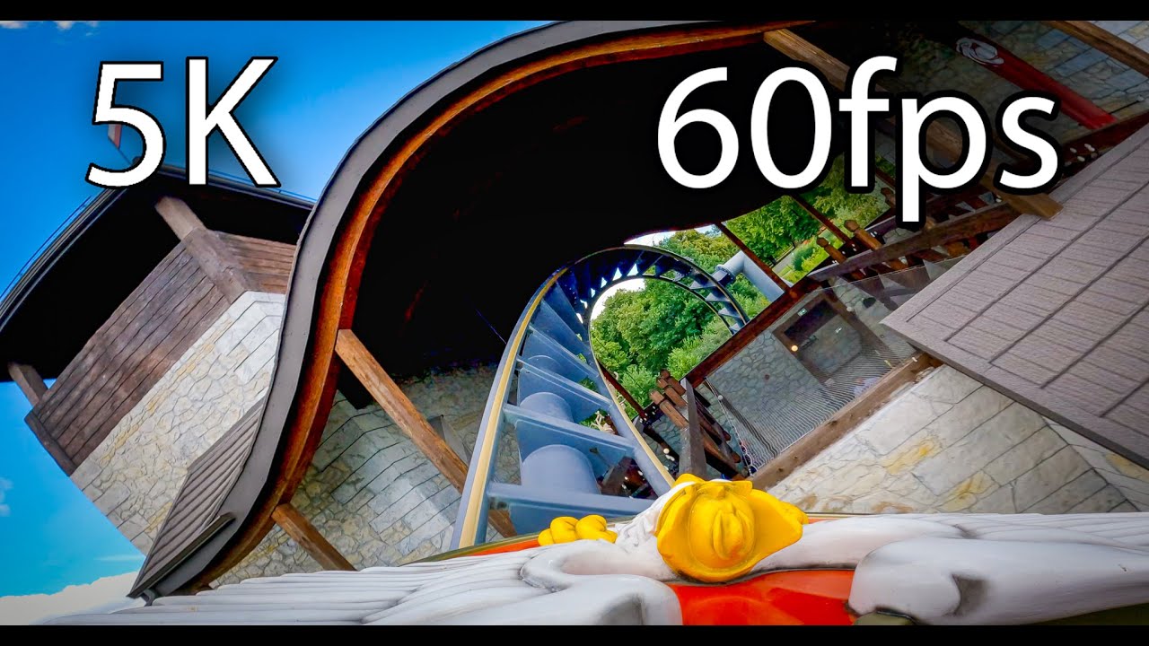 Lech Coaster front seat on-ride 5K POV @60fps Legendia