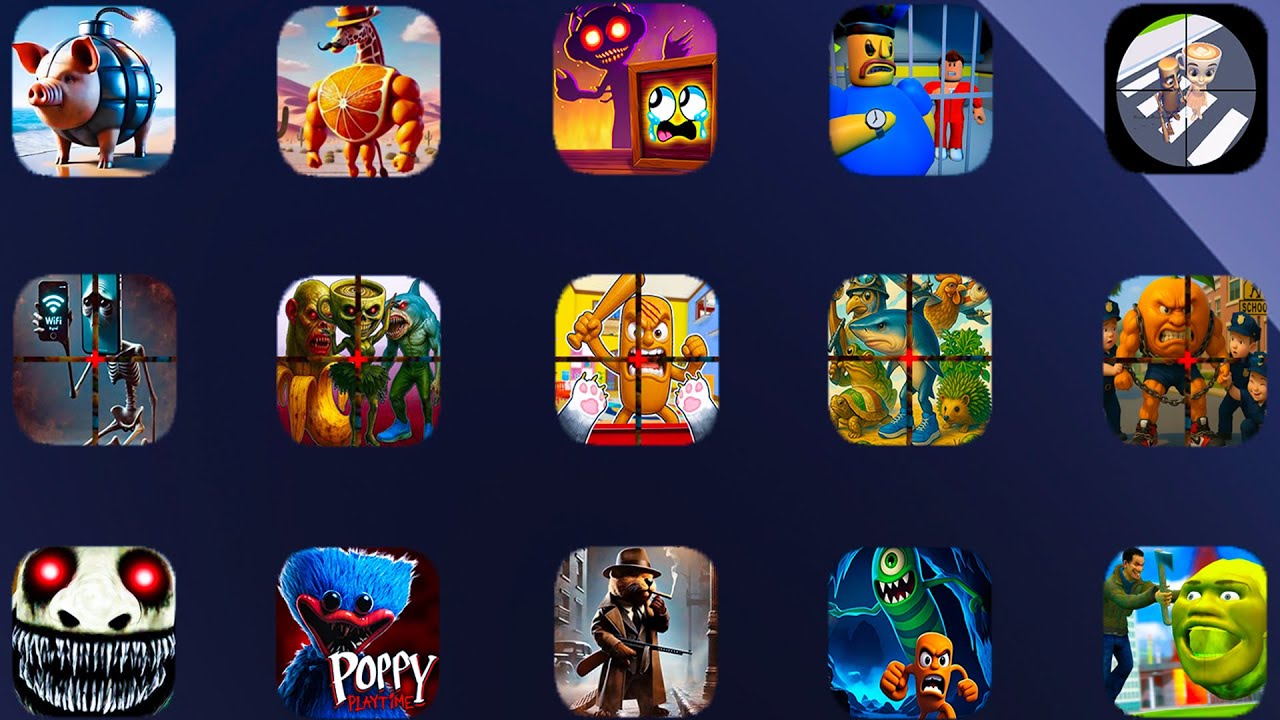 Italian Brainrot Meme Sniper, Lin Gang Melon, Poppy Playtime, Sprunki, Among Us, Beam NG, Game Play