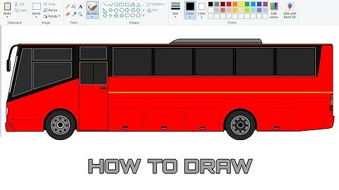 How to draw Bus in easy steps - Tutorial for Beginners [slow motion] | Drawing Bus on computer.