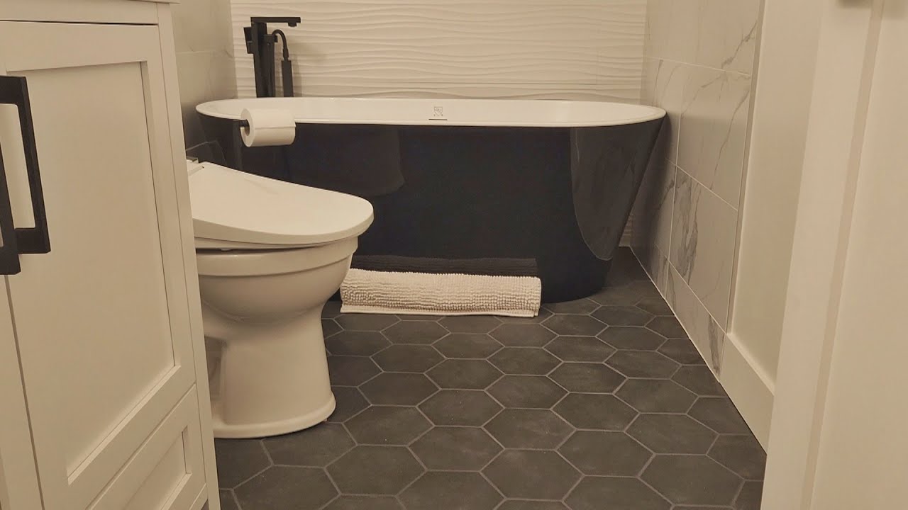 How To Tile A Bathroom Floor For Beginners! - YouTube