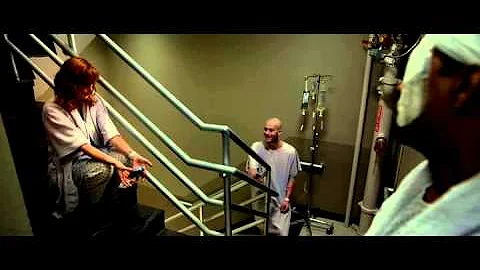 Flight movie, hospital stairwell scene