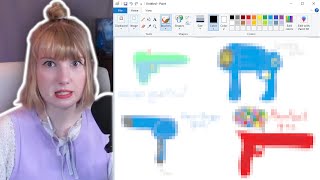 Drawing FFXIV Weapons For The Twitter Contest on MS Paint