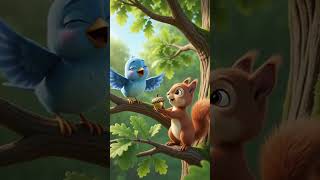 A golden acorn, a kind squirrel, and a magical lesson! 🐿️✨ #KidsStory #Shorts #MoralStory