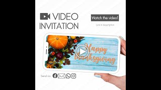 Thanksgiving Friendsgiving Dinner Video Invitation