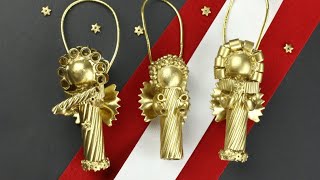 Beautiful and super easy Christmas ornaments made with Pasta 2018