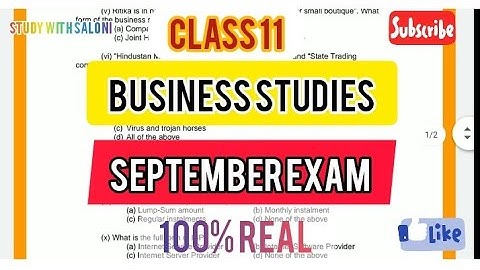 |class 11  business studies September exam |100% real |