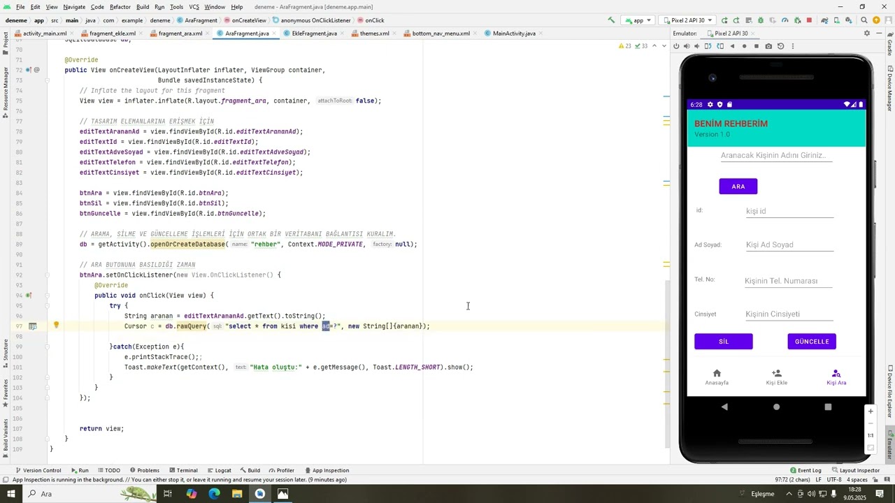 part9 Kişi Arama İşlemi