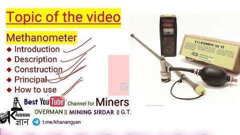 Methanometer || Mining equipments || Khanan ज्ञान