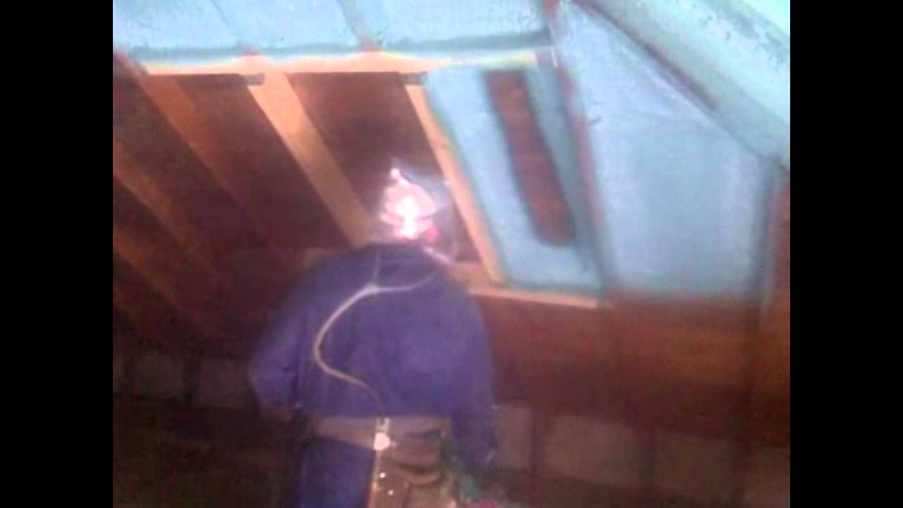Spray foam by Reitzel Insulation (Finished Walk up Attic).wmv