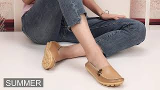 Cyber Monday Alert! labato Women’s Leather Loafers Breathable Slip on Driving Shoes Casual Comfort screenshot 3