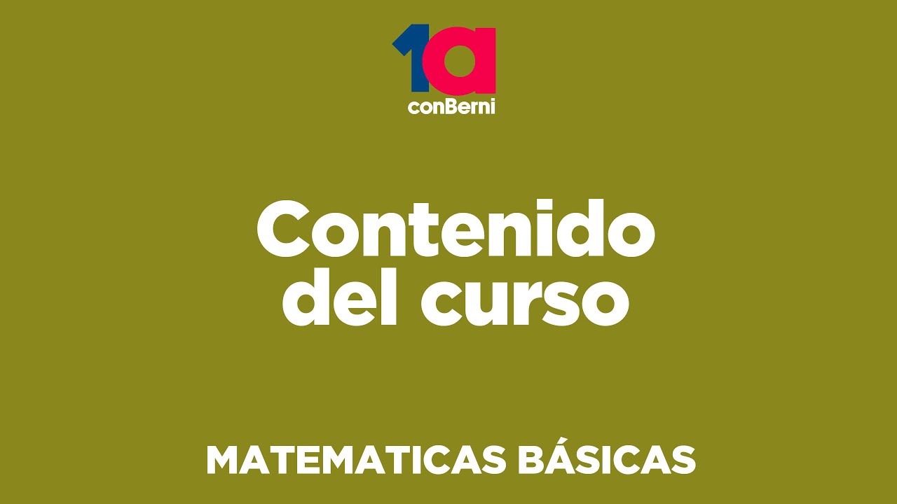 Matemáticas Básicas I Presentación del curso