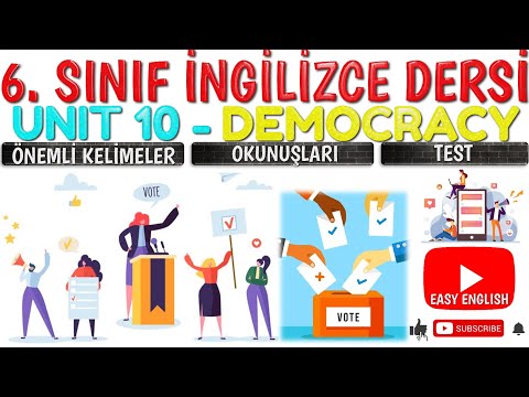 6. SINIF İNGİLİZCE DERSİ 10. ÜNİTE DEMOCRACY [ÖNEMLİ KELİMELER] [OKUNUŞLARI] [TEST]