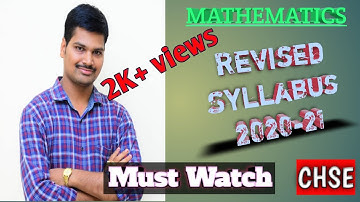 "MATHEMATICS" New Revised Syllabus 2020-21 , +2 2nd year (CHSE)