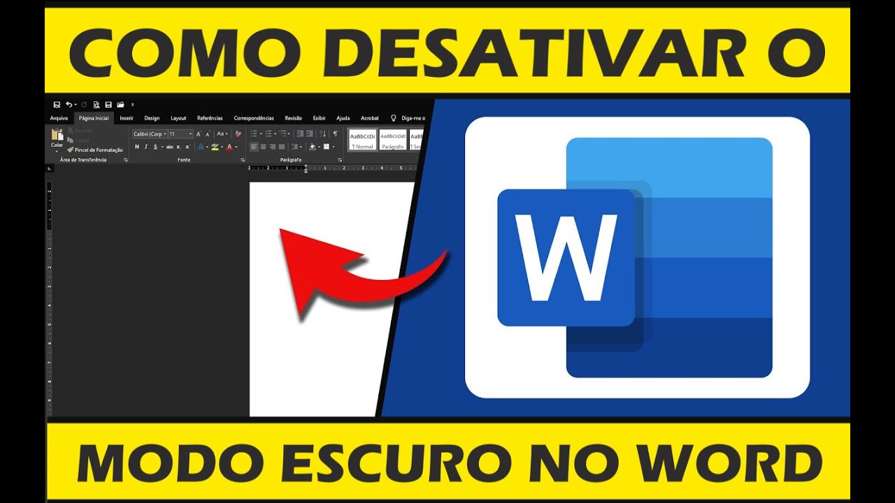 Como Desativar o Tema Escuro dentro do Word - YouTube