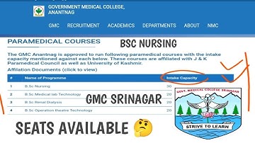 JKBOPEE | BSC NURSING | BSC PARAMEDICAL | TECHNOLOGY COURSES | ADMISSION| GMC |