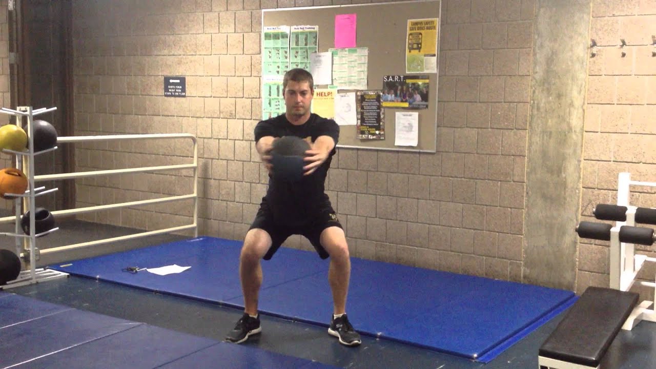 Medicine Ball Squat Rotation - YouTube