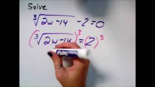 Solving an equation with a root index greater than 2, problem type 2