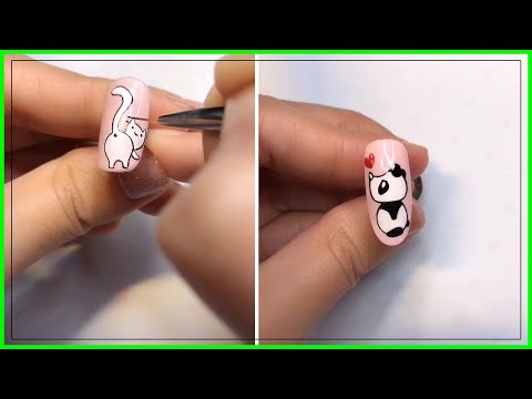 vẽ hình cute cho móng tay cực dễ thương - nail art 2020 - happy origami #16