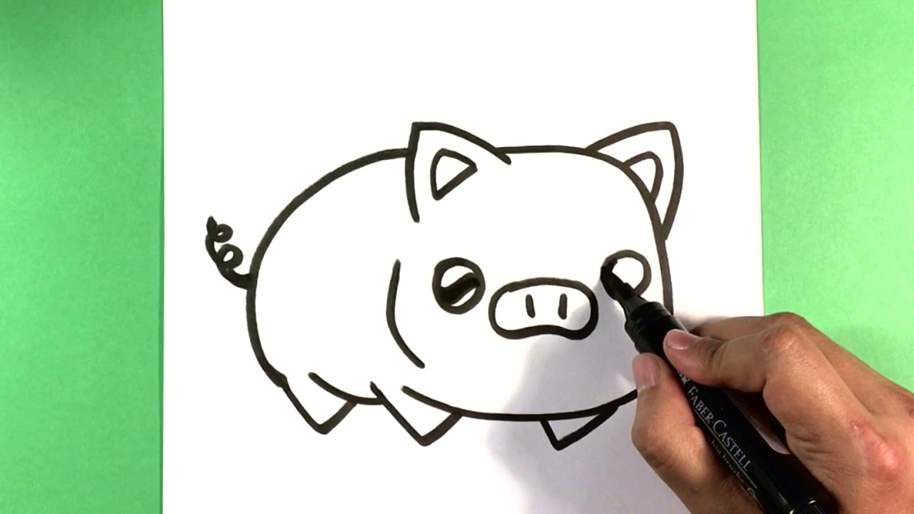 easy cute drawings of pigs