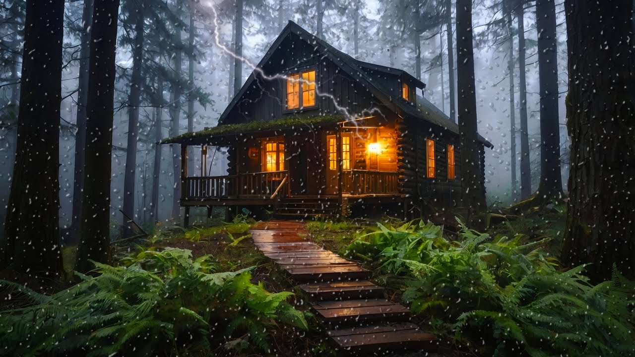 Escape to a Rainy Cabin in the Woods – 4K Ambience and Rain Sound for ...