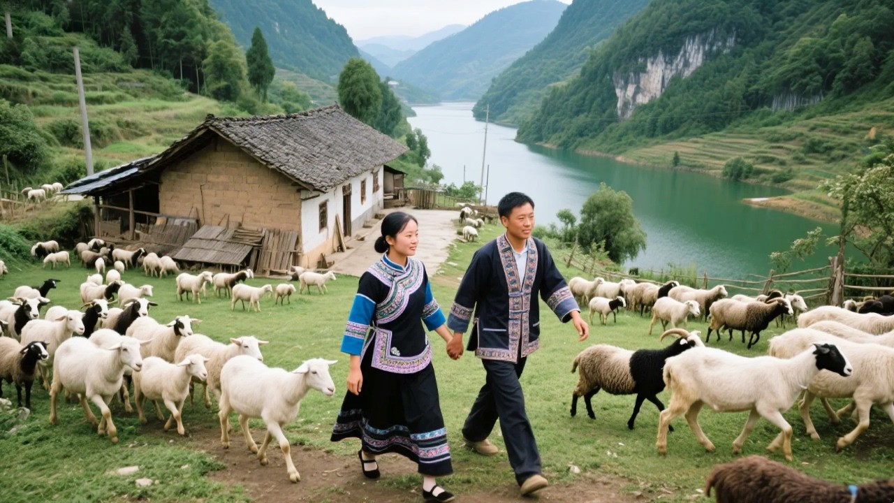 探访贵州一独户，70后夫妻隐居深山养羊，过着与世无争的生活！【乡村阿泰】