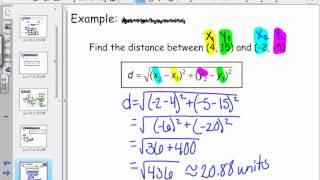 1-3 Distance and Midpoint Formulas