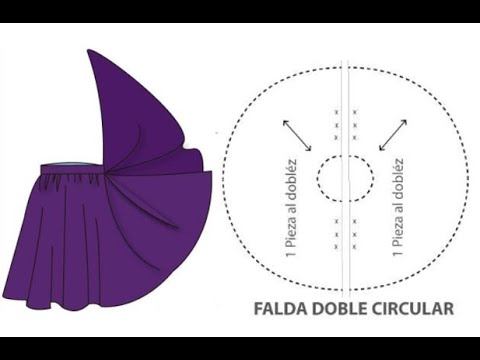 como hacer falda doble circular