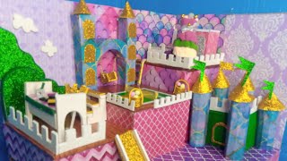 How to make beautiful cardboard castle house #diycardboardhouse #miniaturecardboardhouse