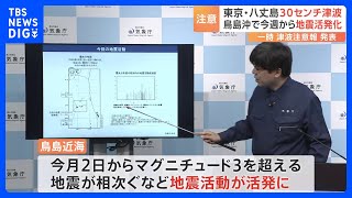 「避難経路など改めて確認を」八丈島で津波観測　鳥島近海では今月2日から地震相次ぐ　気象庁｜TBS NEWS DIG