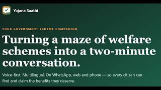 Yojana Saathi — AI Companion for Government Welfare Schemes | CodeQuest 2026 screenshot 2