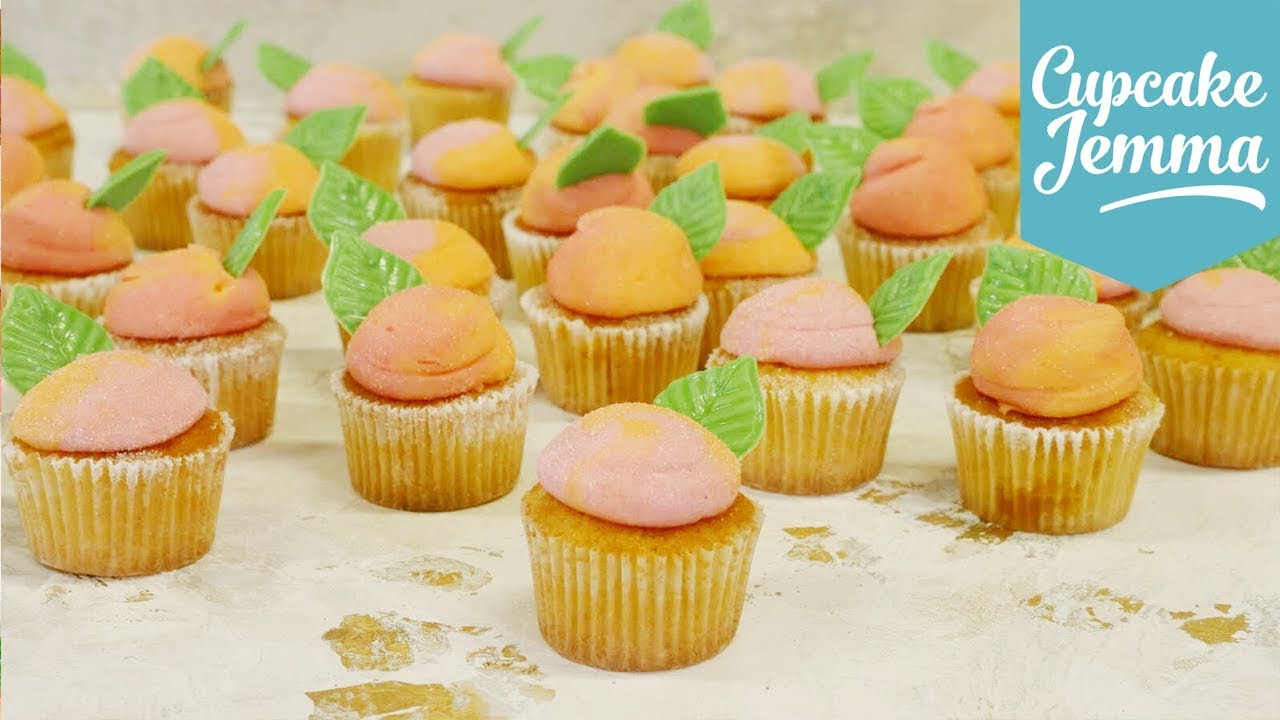 How to Make MINI CUPCAKES - Peaches & Cream | Cupcake Jemma | CupcakeJemma