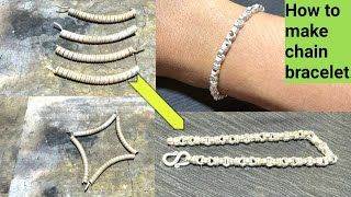 Making a link chain bracelet for men || How to make silver bracelet || How it's made
