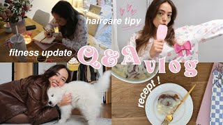 FITNESS UPDATE, hair care tipy & recept na skořicové rolky (Q&A VLOG!)