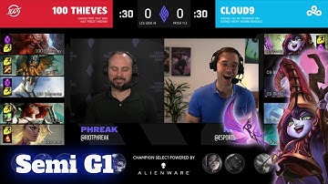 Cloud 9 vs 100 Thieves - Game 1 | Semi Finals LCS Lock In 2021 | C9 vs 100 G1