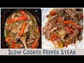 Slow Cooker Pepper Steak with Onions 🧅🥩 {Better than takeout!}