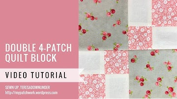 Double 4-patch quilt block - Mysteries Down Under quilt - video tutorial