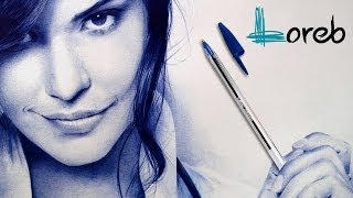 BALLPOINT PEN PORTRAIT Odette Annable Yustman - Lorenzo Bovo