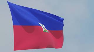 Waving flag of Haiti