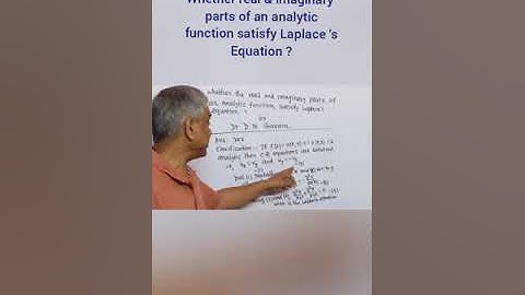 Whether the real & imaginary parts of an analytic function satisfy Laplace