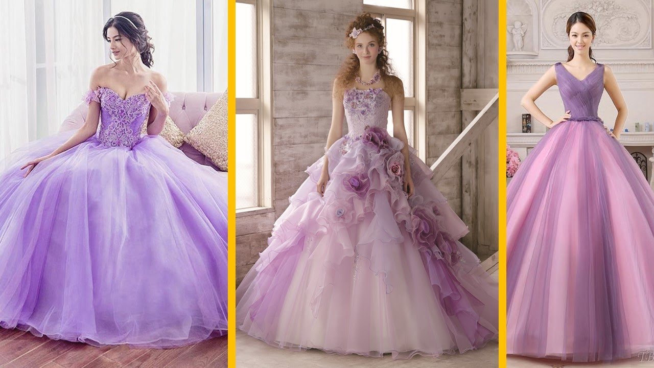 Vestidos en morado para QUINCEAÑERA - YouTube