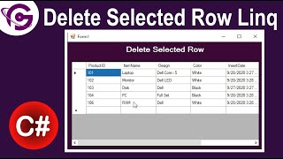 How To Delete Selected Row In DataGridView Using Cell Click C# Linq