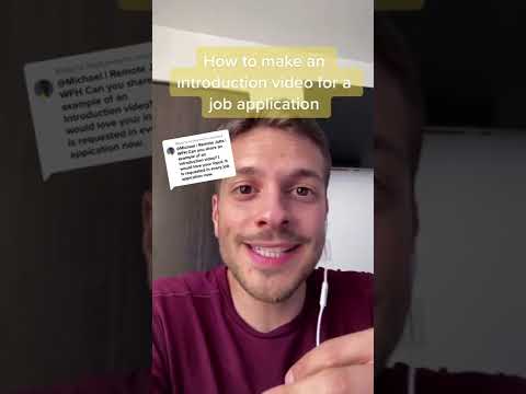 How to make an introduction video for a job application