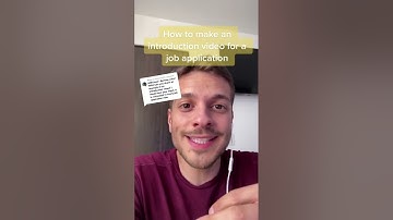 How to make an introduction video for a job application