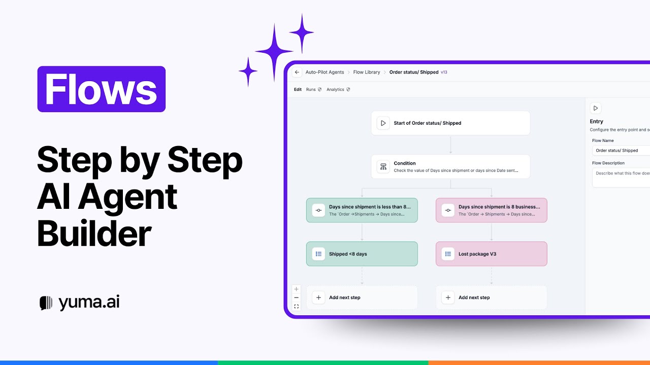 Flows by Yuma AI | Step by Step AI Agent Builder | Product Demo